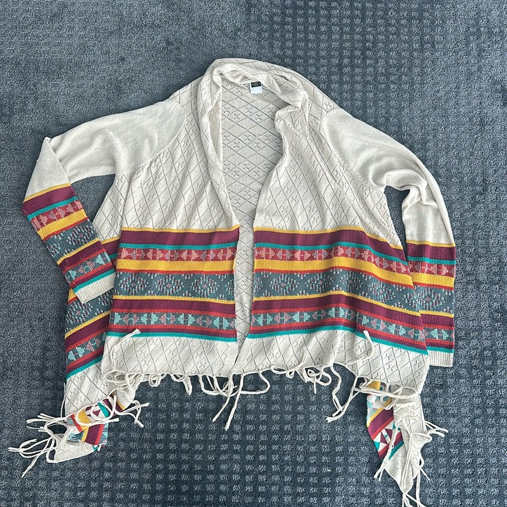 Asymmetrical Fringe Cardigan